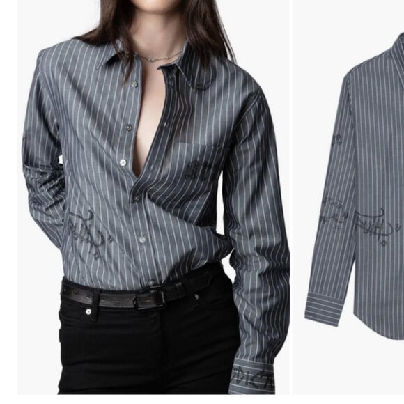 Zadig & Voltaire Stripe Embellished Shirt - Picture 5 of 11